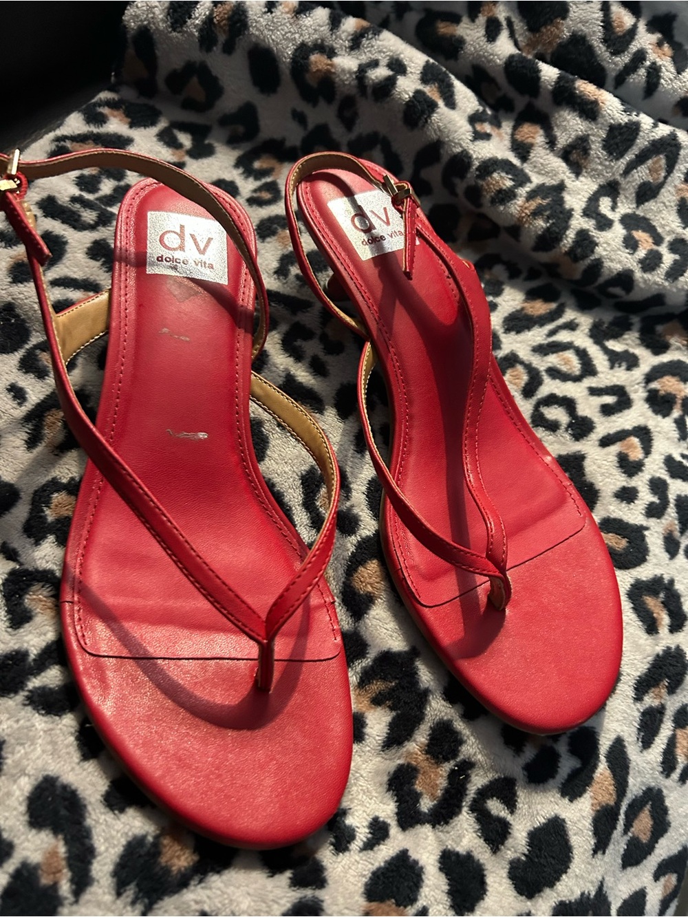 Dolce Vita Red Toe-Loop Slingback Sandals